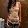 V-Neck Lace Panel Slim Fit Crop Camisole Top
