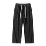 Drawstring Waist Washed Wide Leg Jeans
