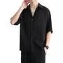 Short-Sleeve Collared Plain Shirt