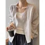 Puff-Sleeve Plain Button-Up Blouse
