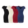Short-Sleeve V-Neck Lace Mini Sheath Dress