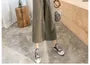 Drawstring Linen Cotton Wide-Leg Crop Pants