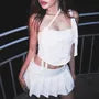 Single Shoulder Plain Crop Bustier Top