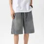 Mid Rise Washed Denim Shorts