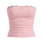Lace-Trim Accent Plain Tube Top