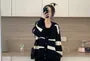 Maternity V-Neck Striped Cardigan