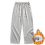 Drawstring Waist Plain Wide Leg Sweatpants