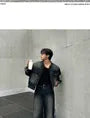 Stand-Collar Denim Jacket