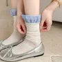 Gingham Panel Ribbed Socks