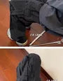 Mid Rise Plain Wide Leg Cargo Pants