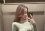 Set: Long-Sleeve Cropped T-Shirt + High Waist Midi Pencil Skirt