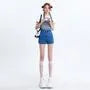 Mid Rise Denim Hot Pants