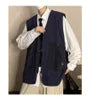 V-Neck Two Tone Pocket Detail Zip Vest