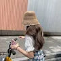 Lace Trim Straw Bucket Hat