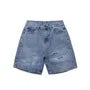 Washed Distressed Denim Shorts