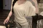 Batwing-Sleeve V-Neck Plain Slim Fit T-Shirt