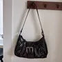 Buckled Faux Leather Shoulder Bag