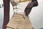 Mid Waist Cutout Denim Hot Pants