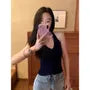 Halter Plain Racerback Padded Slim Fit Camisole Top