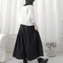 Mid Rise Plain Pleated Cropped Wide Leg Pants