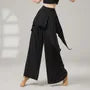 High Waist Plain Skirt Overlay Wide Leg Dance Pants