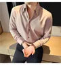 Long-Sleeve Collared Plain Button Up Shirt