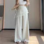 High Waist Plain Skirt Overlay Wide Leg Pants