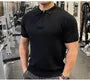 Short-Sleeve Plain Half Zip Polo Shirt