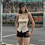 Halter Neck Plain Corset Camisole Top
