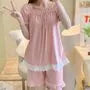 Short-Sleeve Lace Trim Pajama Top / Shorts / Dress / Set