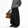 Drawstring Waist Plain Panel Wide Leg Sweatpants