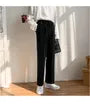 High Waist Plain Straight Leg Pants