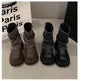 Faux Leather Paneled Platform Chunky Heel Short Boots