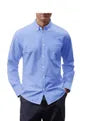 Long-Sleeve Plain Button-Up Shirt