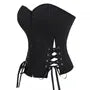 Pinstriped Slit Lace Up Tube Bustier Top