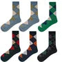 Set of 6: Argyle Crew Socks