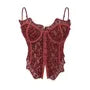 Slit Lace Crop Corset Top