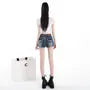 Mid Rise Washed Denim Shorts