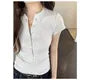 Short-Sleeve Henley Neck Plain T-Shirt