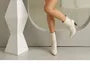 High Heel Faux Leather Pointy Studded Short Boots