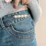 Bead / Faux Pearl Adjustable Waist Safety Pin
