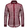 Long-Sleeve Hollow Button-Up Shirt