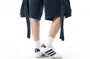 Drawstring Waist Washed Wide Leg Cargo Jorts