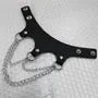 Layered Alloy Chain Faux Leather Bracelet