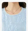 Short-Sleeve Crewneck Lace A-Line Dress