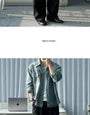 Washed Button-Up Denim Shirt Jacket