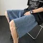 High Waist Wide Leg Denim Shorts