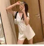 2XL - Short-Sleeve Plain Hood Zip Romper