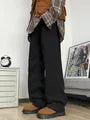 High Waist Plain Wide Leg Cargo Pants
