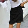 High Waist Polka Dot Sheer Mini Pencil Skirt